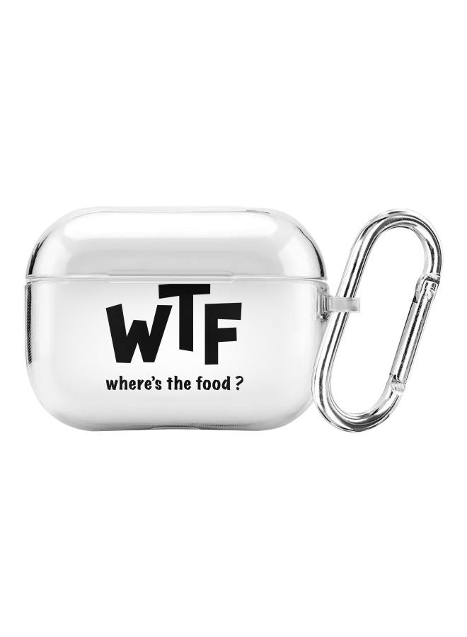 Stylizedd Classic Clear Series Where's The Food? Printed Case Cover With Carabiner For Apple AirPods Pro Clear/Black  - Image 1
