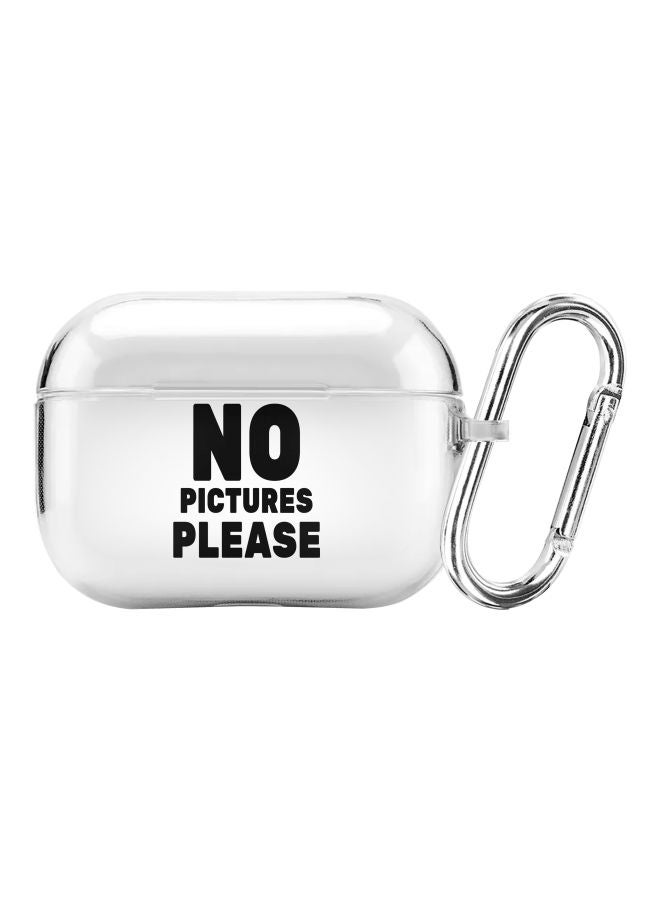 Stylizedd Classic Series No Pictures Please Printed Case Cover With Carabiner For Apple AirPods Pro Clear/Black - Image 1