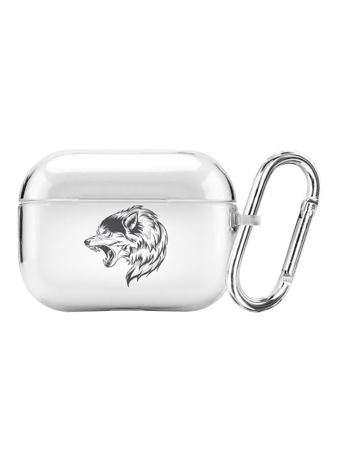 Stylizedd Bear Growl Printed Protective Cover With Carabiner For Apple AirPods Pro Clear/Black - Image 1
