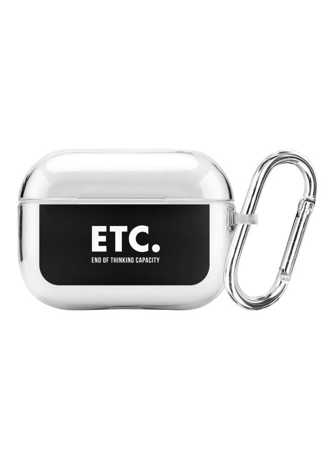 Stylizedd Classic Series ETC Printed Case Cover With Carabiner For Apple AirPods Pro Clear/Black/White  - Image 1