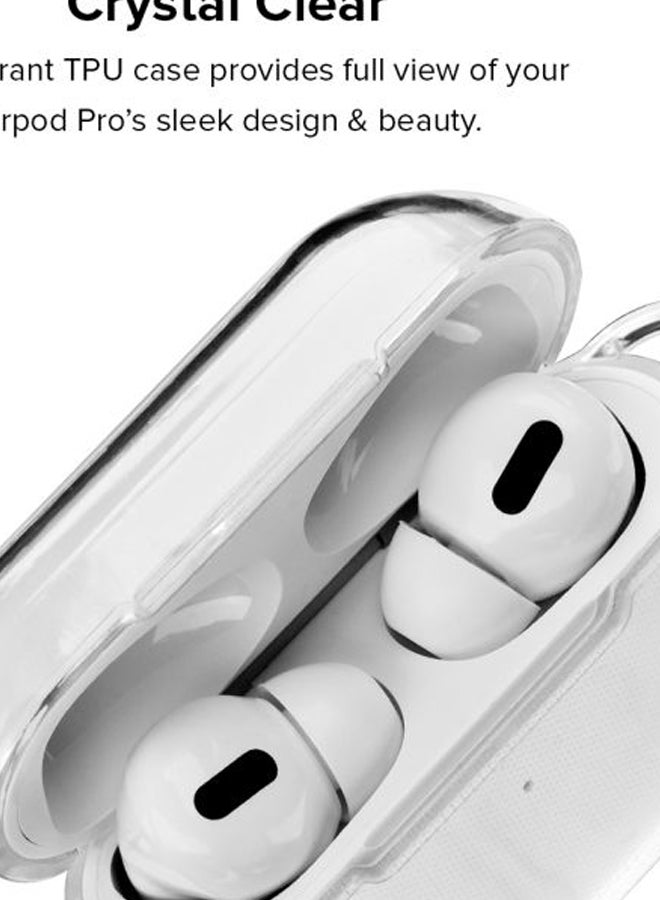 Stylizedd - Classic Series I'm With Stupid Printed Case Cover With Carabiner For Apple AirPods Pro Clear/Pink/White - Image 1