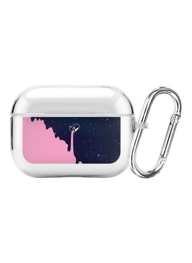 Stylizedd Classic Series Berry Milky Way Printed Case Cover With Carabiner For Apple AirPods Pro Clear/Blue/Pink - Image 1