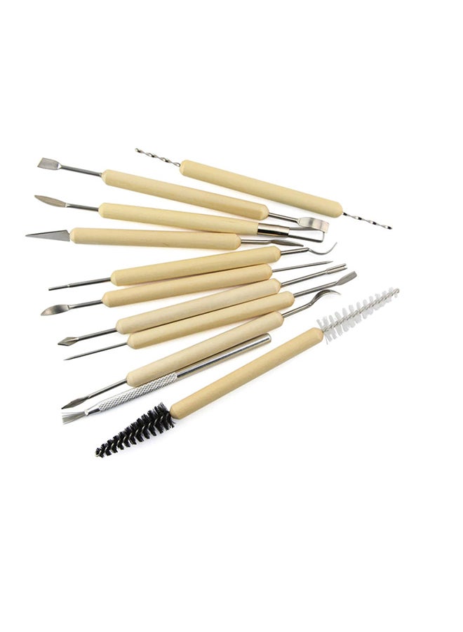 11-Piece Clay Sculpting And Smoothing Wax Carving Pottery Ceramic Tools Set - Image 2