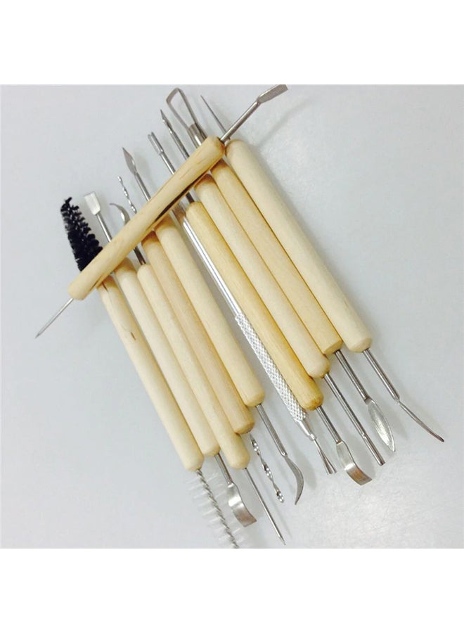 11-Piece Clay Sculpting And Smoothing Wax Carving Pottery Ceramic Tools Set - Image 3