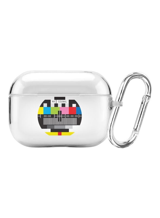 Stylizedd No Signal TV Printed Protective Cover With Carabiner For Apple AirPods Pro Multicolour  - Image 1