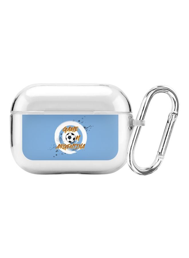 Stylizedd - Classic Series Game On Argentina Printed Case With Carabiner For Apple AirPods Pro Clear/Blue/Brown - Image 1
