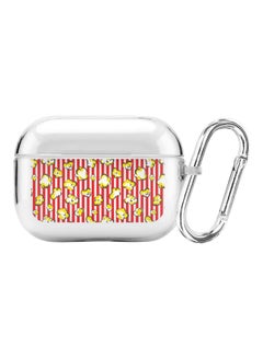 Classic Series Popcorn Pop Printed Protective Case With Carabiner For Apple AirPods Pro Clear/Red/Yellow