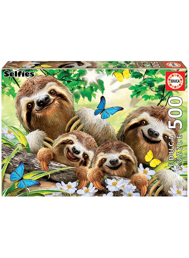 ايديوسا لعبة أحجية الصور المقطعة لصورة عائلة حيوان الكسلان من 500 قطعة 48 x 34سم - Image 1