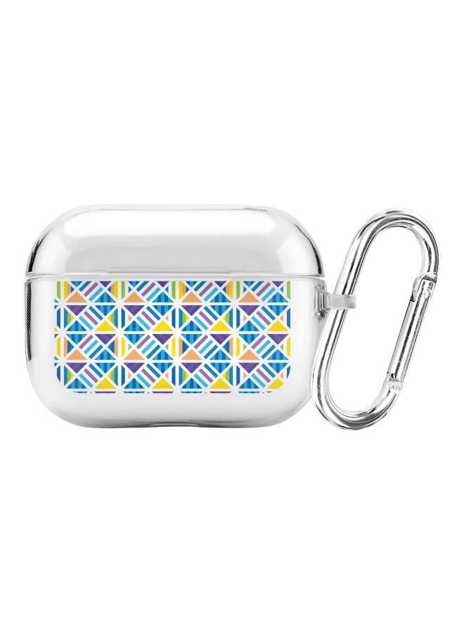 Stylizedd Greek Tiles Printed Case Cover With Carabiner For Apple AirPods Pro Multicolour  - Image 1