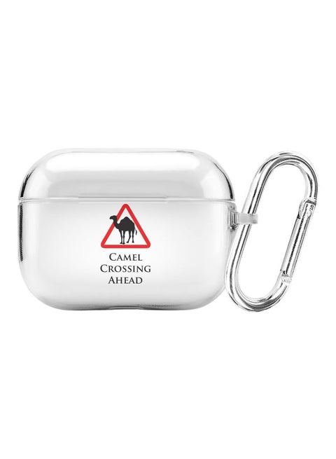 Classic Series Camel Crossing Printed Case Cover With Carabiner For Apple AirPods Pro Clear/Black/Red