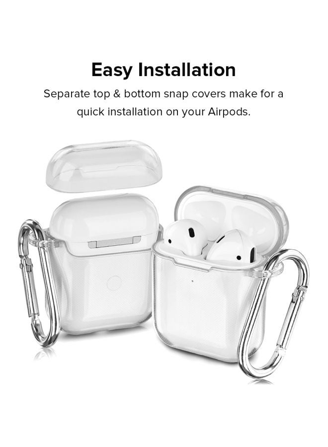 Stylizedd Classic Clear Series She's Mine Printed Case Cover With Carabiner For Apple AirPods 2/1 Clear/Black - Image 3