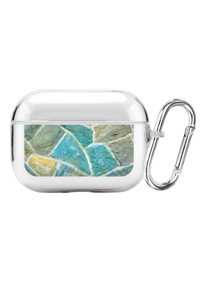 Stylizedd Transparent Case Compatible With Premium Crystal Clear TPU Protective For Apple AirPods Pro Clear/Blue/Grey  - Image 1