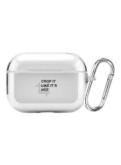 Stylizedd Classic Series Crop It Like Its Hot Printed Case Cover With Carabiner For Apple AirPods Pro Clear/Grey/Black  - Image 1