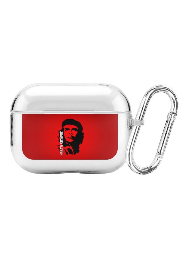 Stylizedd Classic Series Hasta Siempre Printed Case Cover With Carabiner For Apple AirPods Pro Clear/Red/Black  - Image 1