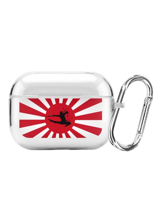 Stylizedd Classic Series Son Of Ninja Printed Case With Carabiner For Apple AirPods Pro Clear/Red/White  - Image 1