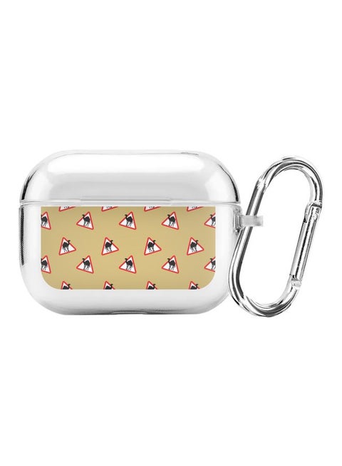 Classic Series Camel Signs Printed Protective Case For Apple AirPods Pro Clear/Beige/Red