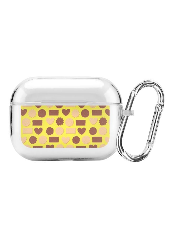 Classic Series Hearty Biscuits Printed Case With Carabiner For Apple AirPods Pro Clear/Yellow/Brown