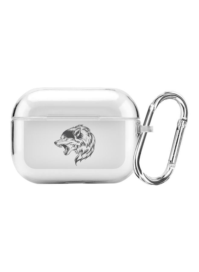 ستايلايزد Classic Clear Series Bear Growl Printed Case Cover With Carabiner For Apple AirPods Pro Clear/Black - Image 1