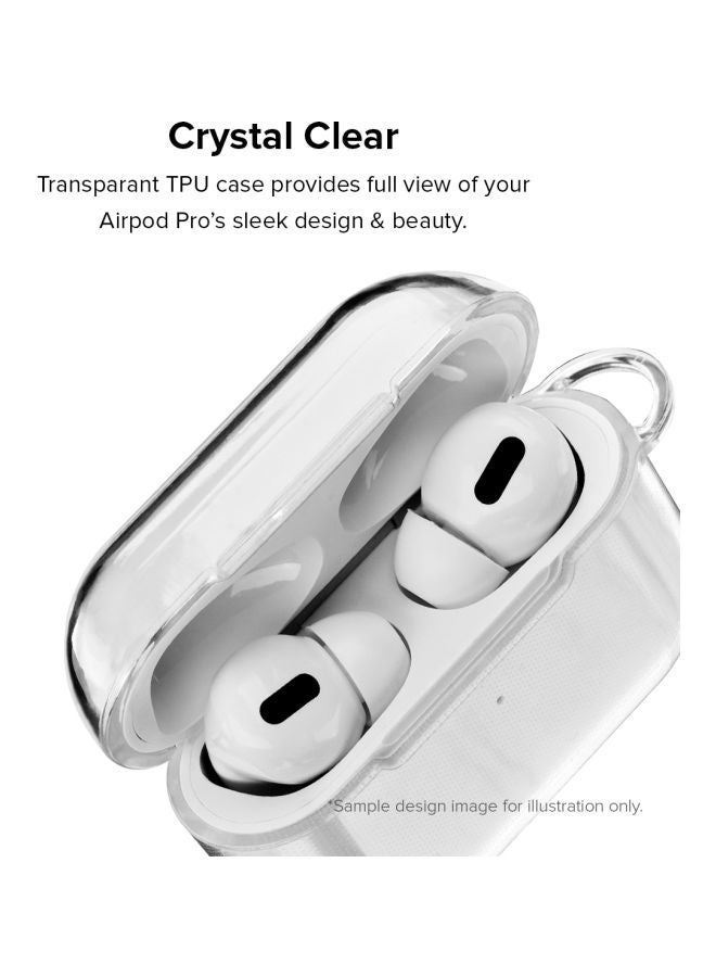 Stylizedd Classic Series Hadouken Printed Case With Carabiner For Apple AirPods Pro Clear/Red/Black - Image 2