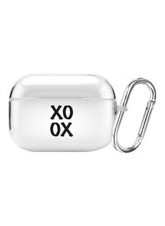 Classic Series Xoxo Printed Case Cover With Carabiner For Apple AirPods Pro Clear/Black
