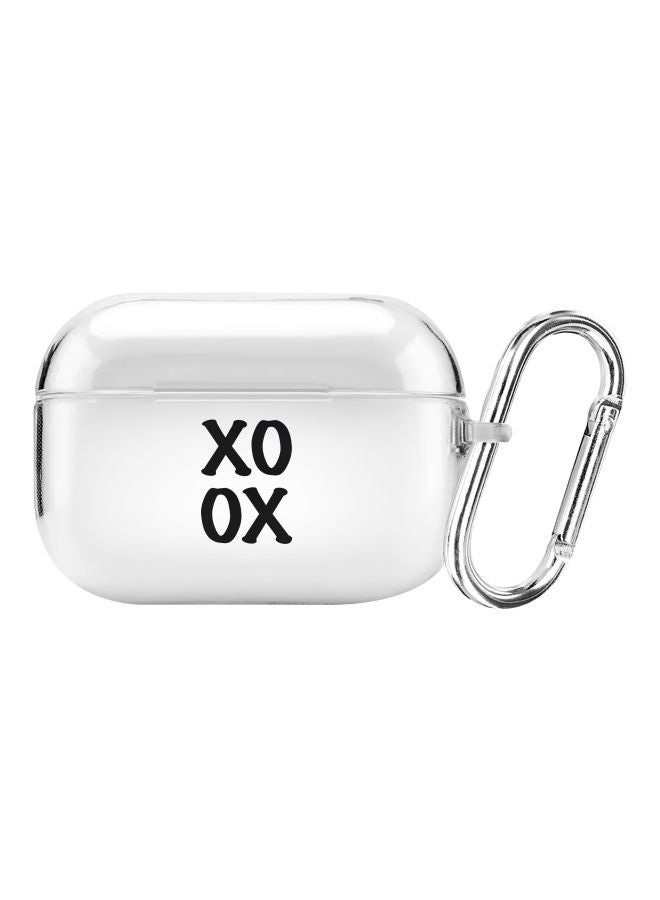 Stylizedd - Classic Series Xoxo Printed Case Cover With Carabiner For Apple AirPods Pro Clear/Black - Image 1