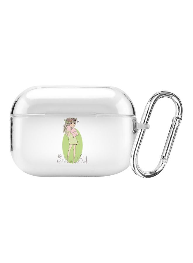 Stylizedd - Classic Series Bunny Cuddles Printed Protective Case For Apple AirPods Pro Clear/Green/Pink - Image 1