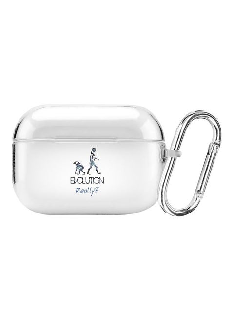 Classic Clear Series Evolution, Really? Printed Case Cover With Carabiner For Apple AirPods Pro Clear/Black/Blue