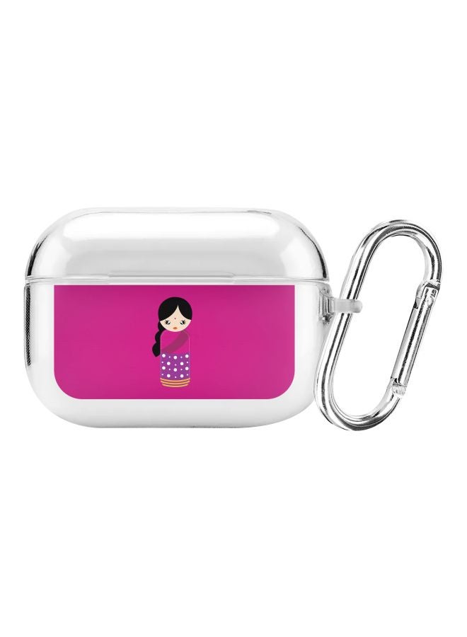 Stylizedd Classic Series Indian Doll Printed Protective Case For Apple AirPods Pro Clear/Pink/Black - Image 1