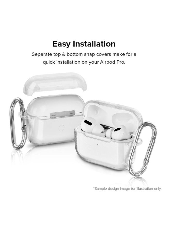 Stylizedd Classic Series Girl Boss Printed Case Cover With Carabiner For Apple AirPods Pro Clear/Pink/Grey - Image 3