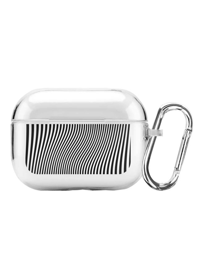 Stylizedd - Classic Series Zebra Lines Printed Case For Apple AirPods Pro Clear/Black - Image 1