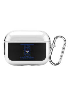 Classic Series Pacman Printed Case Cover With Carabiner For Apple AirPods Pro Clear/Black/Blue