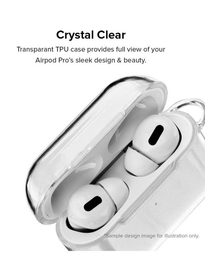 Stylizedd - Classic Series Pacman Printed Case Cover With Carabiner For Apple AirPods Pro Clear/Black/Blue - Image 1