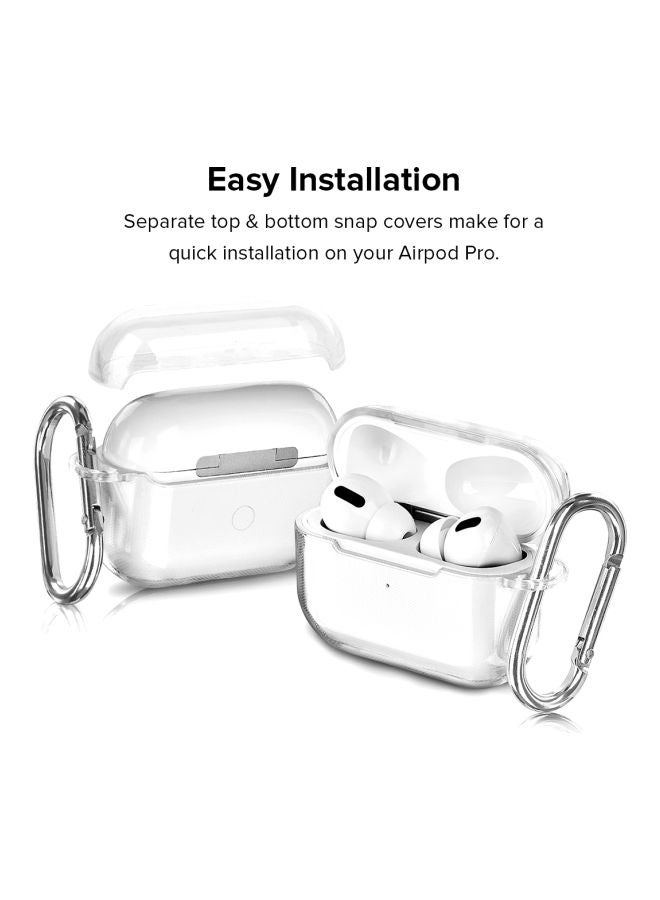 Stylizedd - Classic Series Space Invader Printed Case With Carabiner For Apple AirPods Pro Clear/Pink/Silver - Image 1