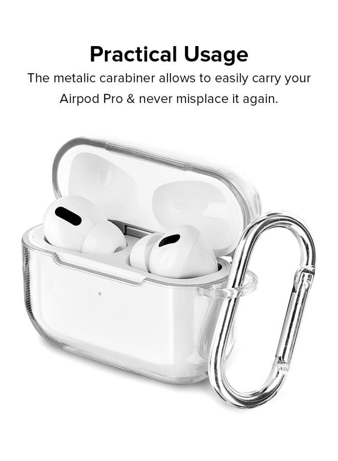 Stylizedd - Classic Series Space Invader Printed Case With Carabiner For Apple AirPods Pro Clear/Pink/Silver - Image 1