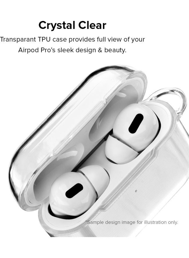 Stylizedd - Classic Series Space Invader Printed Case With Carabiner For Apple AirPods Pro Clear/Pink/Silver - Image 1