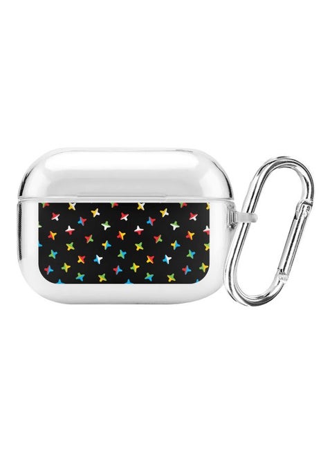 Classic Clear Series Twofaced Ex's Printed Protective Case For Apple AirPods Pro Clear/Black/Yellow