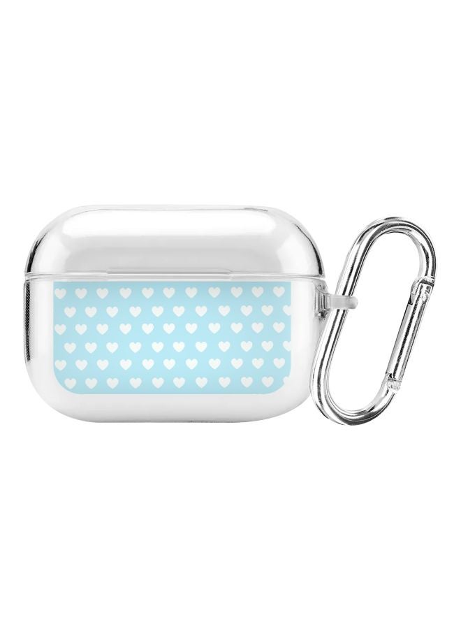 Stylizedd Classic Series Hearts Printed Case Cover With Carabiner For Apple AirPods Pro Clear/Blue/White - Image 1