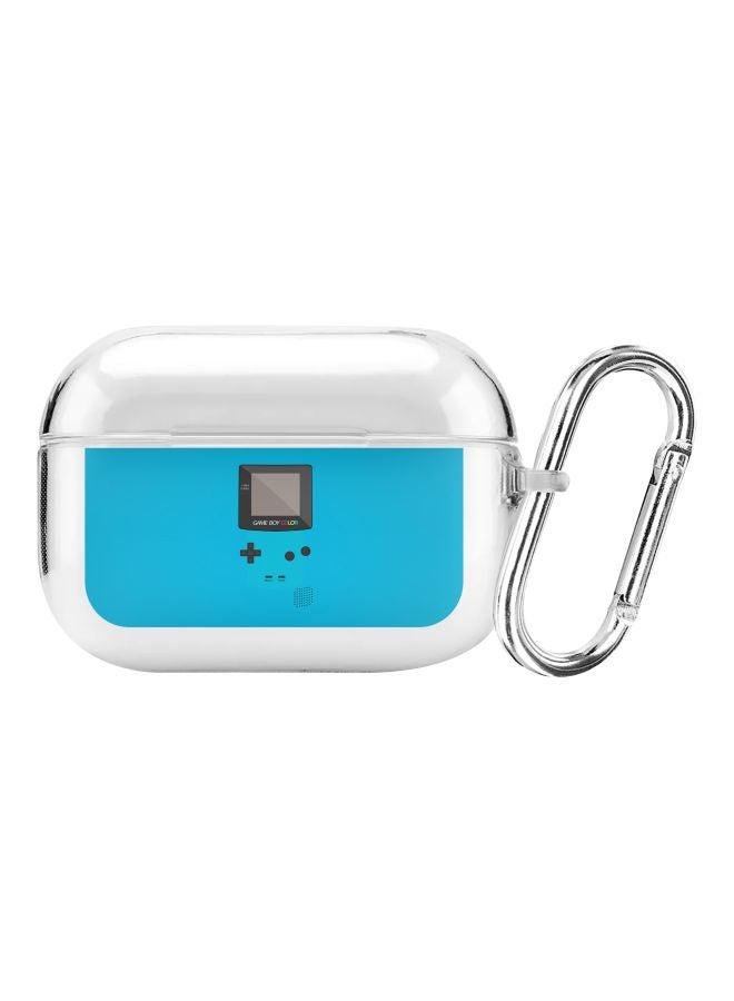 Stylizedd Classic Series Gameboy Printed Case Cover With Carabiner For Apple AirPods Pro Clear/Blue/Black - Image 1