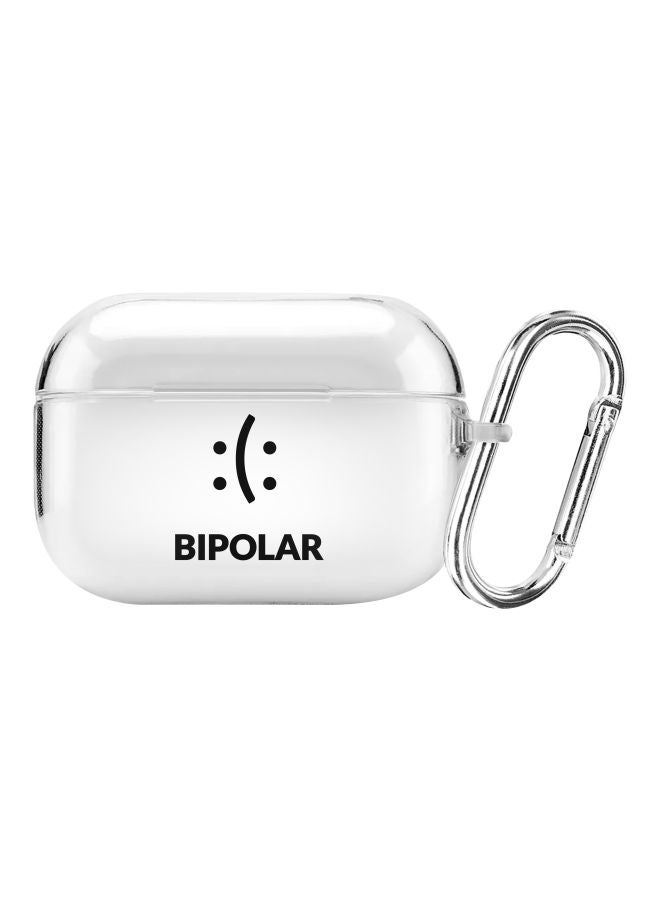 Stylizedd Classic Series Bipolar Printed Case Cover With Carabiner For Apple AirPods Pro Clear/Black/Silver - Image 1