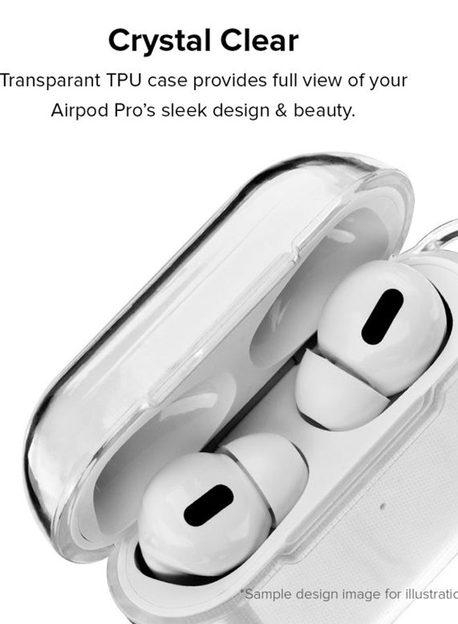 ستايلايزد غطاء حماية بطبعة ديناصورات على رقع شطرنج من سلسلة كلاسيك كلير مع حلقة تعليق لسماعة أبل آيربودز برو شفاف/أخضر/برتقالي - Image 2