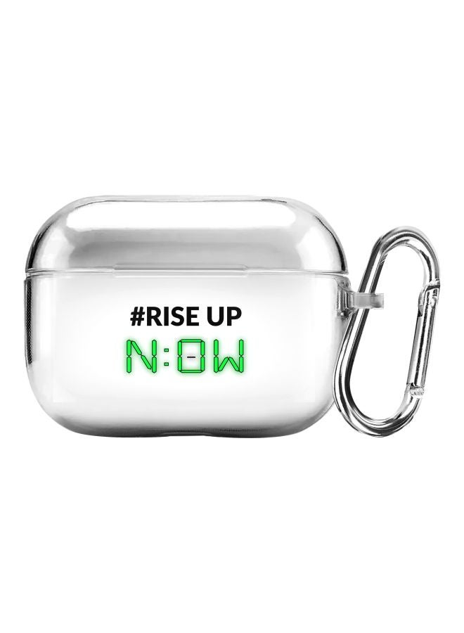 Stylizedd Classic Series Rise Up Now Printed Case Cover With Carabiner For Apple AirPods Pro Clear/Green/Black - Image 1