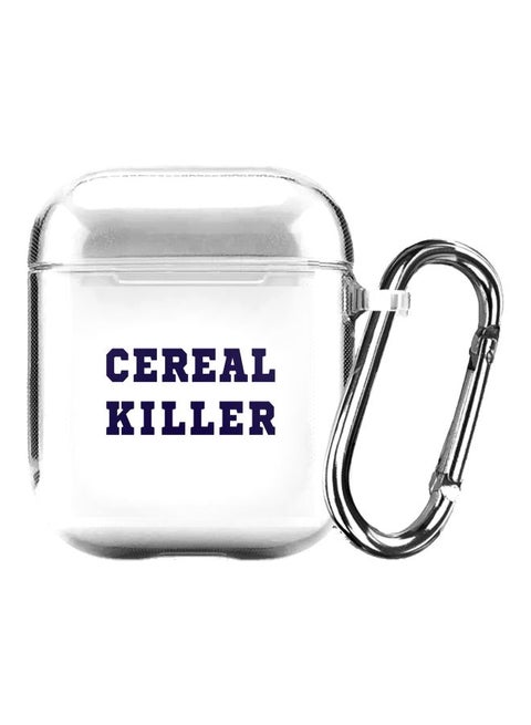 Classic Series Cereal Killer Printed Protective Case For Apple AirPods 1/2 Clear/Blue