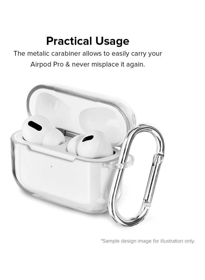 Stylizedd Classic Series Old Hut Printed Case Cover With Carabiner For Apple AirPods Pro Clear/Orange/Red - Image 3