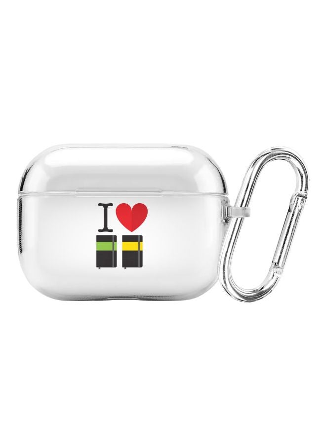 Stylizedd Classic Series I Love Notebook Printed Case Cover With Carabiner For Apple AirPods Pro Clear/Black/Red - Image 1