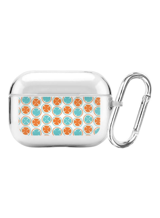 Stylizedd Classic Series Citric Circles Printed Case Cover With Carabiner For Apple AirPods Pro Clear/Blue/Orange  - Image 1