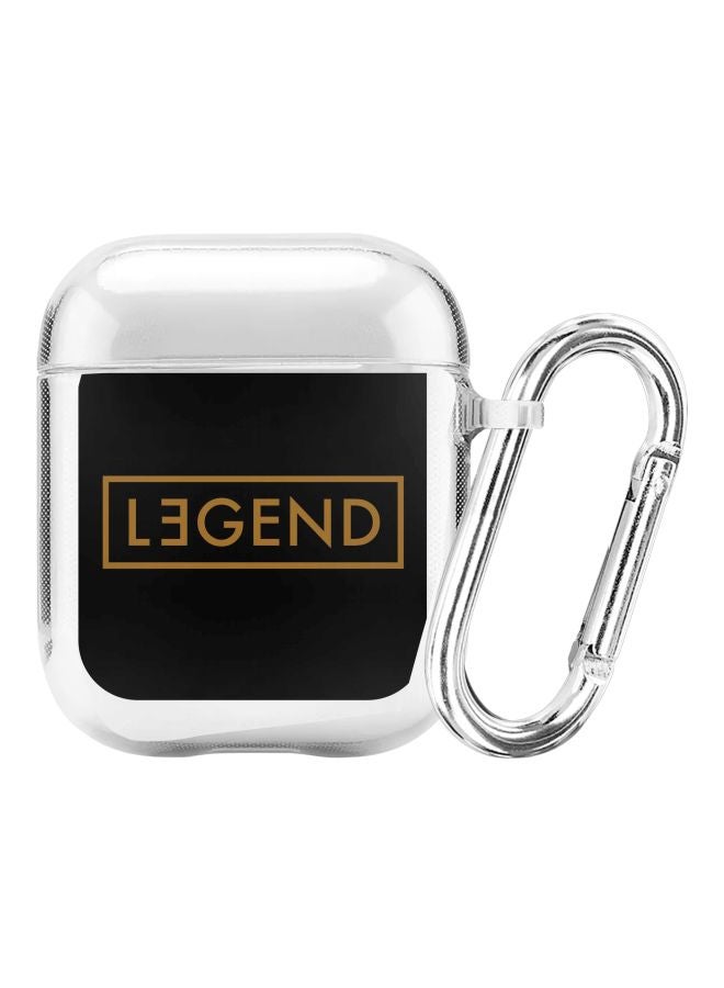 Stylizedd Classic Series Legend Printed Case Cover With Carabiner For Apple AirPods 2/1 Clear/Black/Brown - Image 1