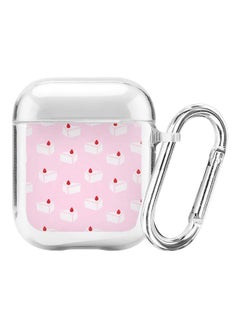 Protective Case With Carabiner For Apple Air Pods 2/1 Cake Piece Printed