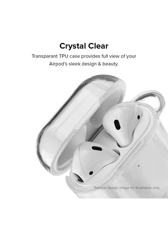 Stylizedd Classic Series Cursive Story Printed Case With Carabiner For Apple AirPods 2/1 Clear/Green/Blue - Image 2