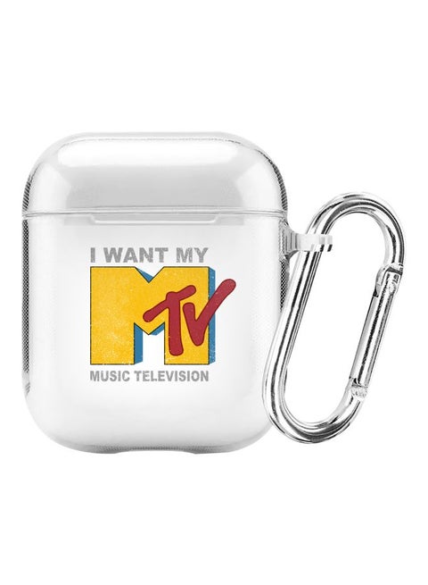 Classic Series I Want My Mtv Printed Protective Case For Apple AirPods 1/2 Clear/Yellow/Red
