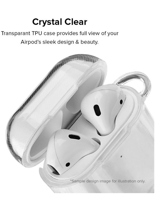 Stylizedd Classic Series Retro Spy Printed Protective Case With Carabiner For Apple AirPods 2/1 Clear/Red/Blue  - Image 2